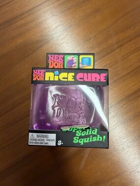 NeeDoh Nice Cube Purple Solid Squish Stress Toy
